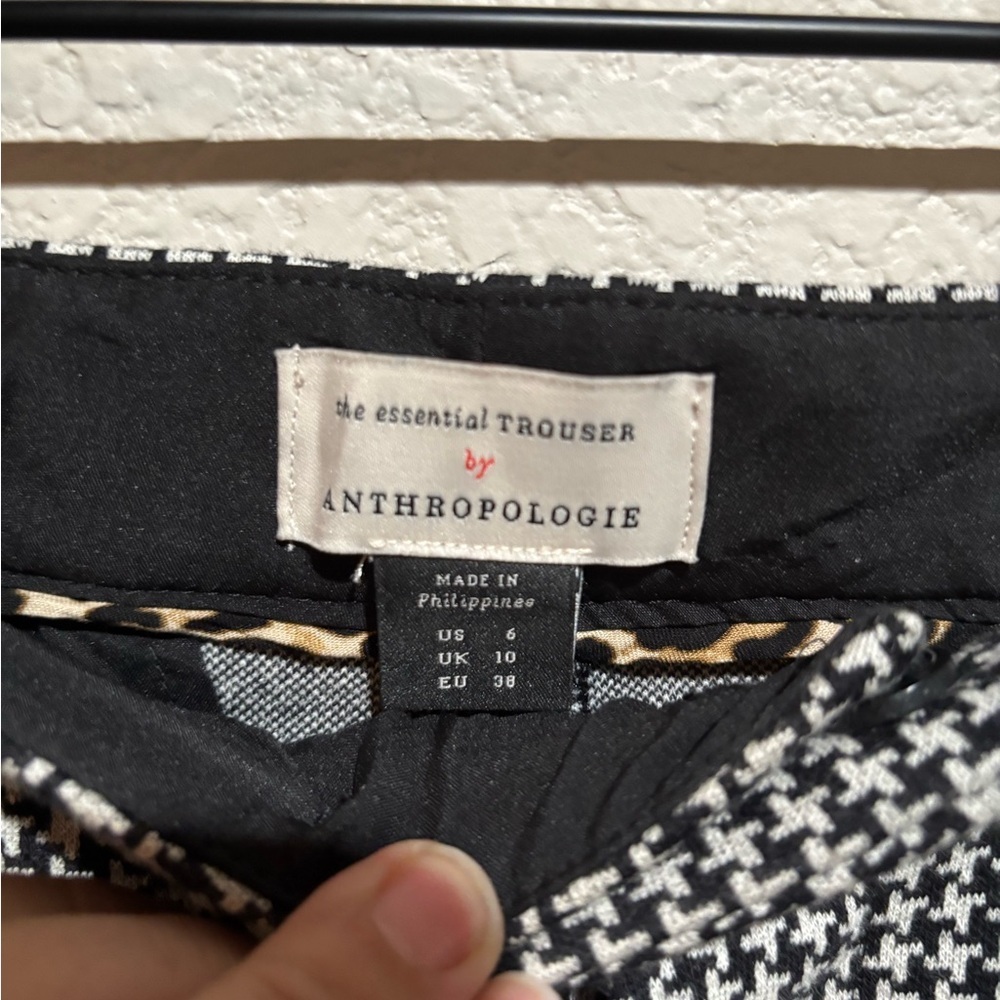 Anthropologie The Essential Slim Kick Pants Houndstooth Womens Size 6 - Picture 6 of 9